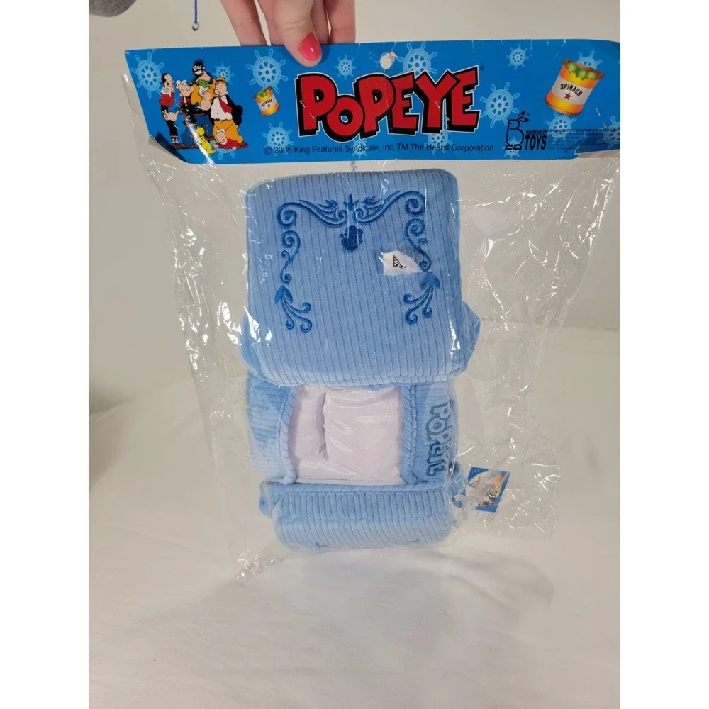 Popeye The Sailor Stuffed Plush Toy 2005 Bed Blue NIP NOS New Toy Collector‎